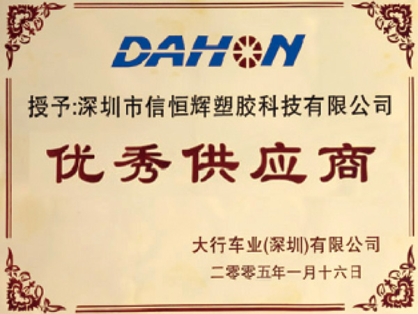 星空体育
荣誉：大行车业优秀供应商